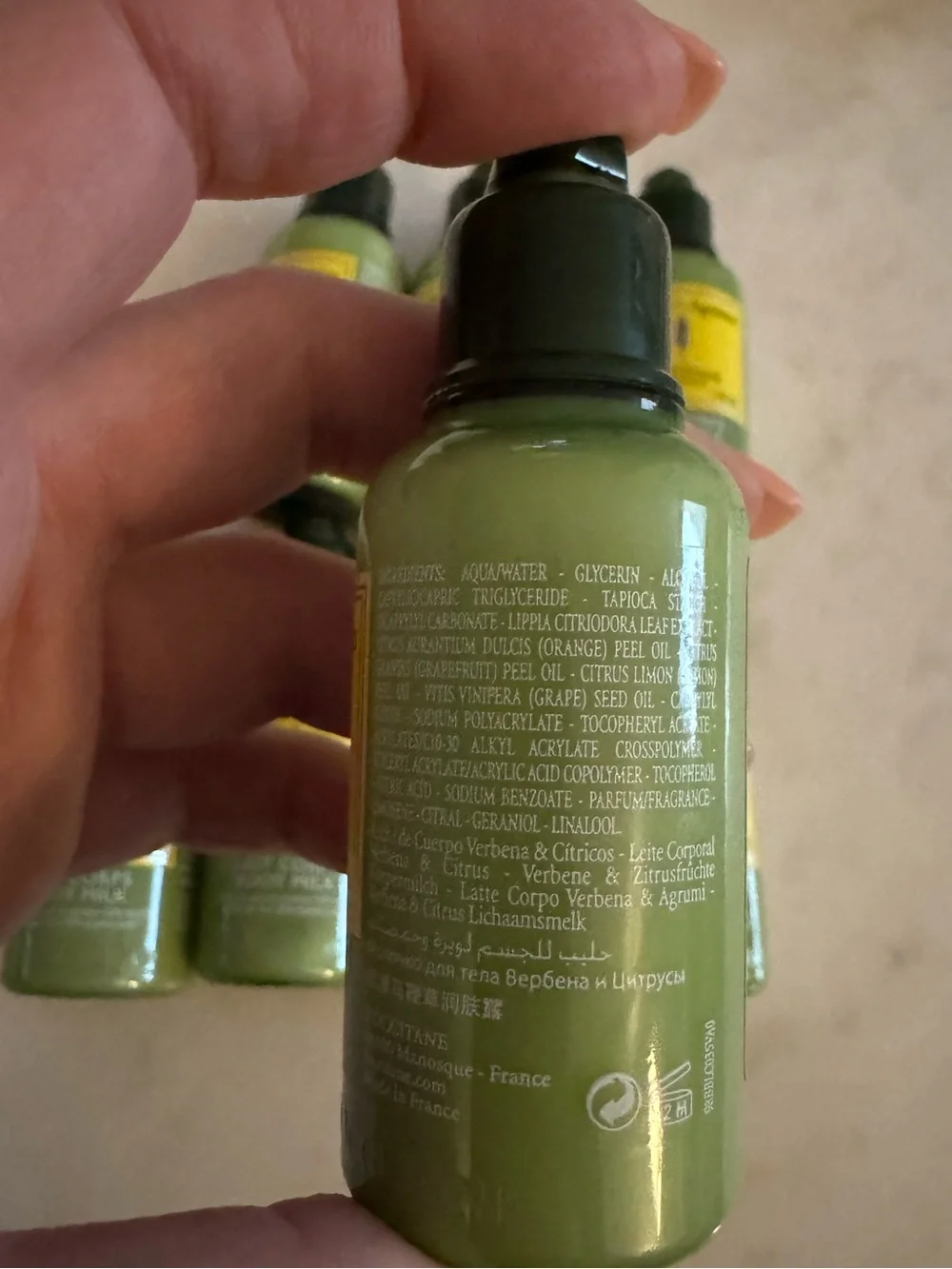 Bundle of 8 🆕 L’Occcitane Verveine Agrumes Body Milk travel size bottles